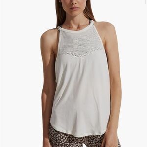 Varley cream Mesh Tank Top